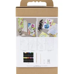 DIY Kit Oljepastell, Blommor, mixade färger, 1 förp.