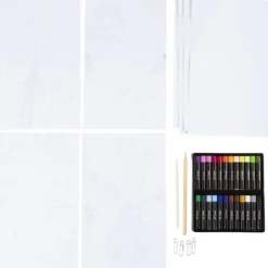 DIY Kit Oljepastell, Blommor, mixade färger, 1 förp.