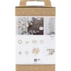DIY Kit Pappersdekoration, Krans, vit, ljusnatur, 1 förp.