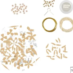 DIY Kit Pappersdekoration, Krans, vit, ljusnatur, 1 förp.