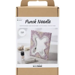 DIY Kit Punch Needle, Spegel, pastellfärger, 1 förp.