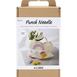 DIY Kit Punch Needle, Textilkasse, pastellfärger, 1 förp.