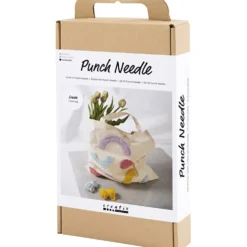 DIY Kit Punch Needle, Textilkasse, pastellfärger, 1 förp.
