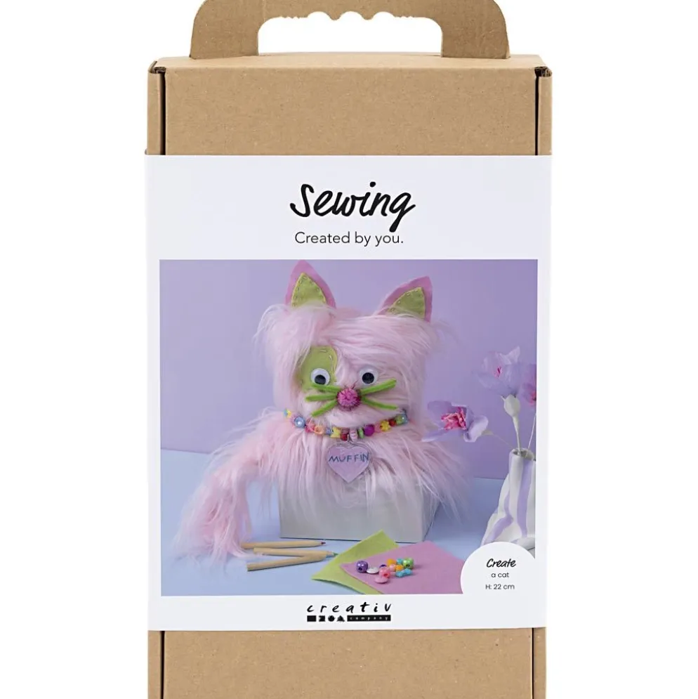 DIY Kit Sömnad, Katt, mixade färger, 1 förp.