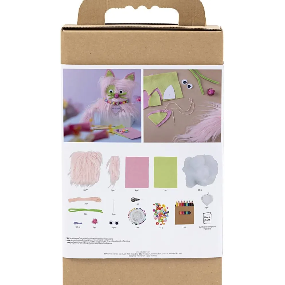 DIY Kit Sömnad, Katt, mixade färger, 1 förp.