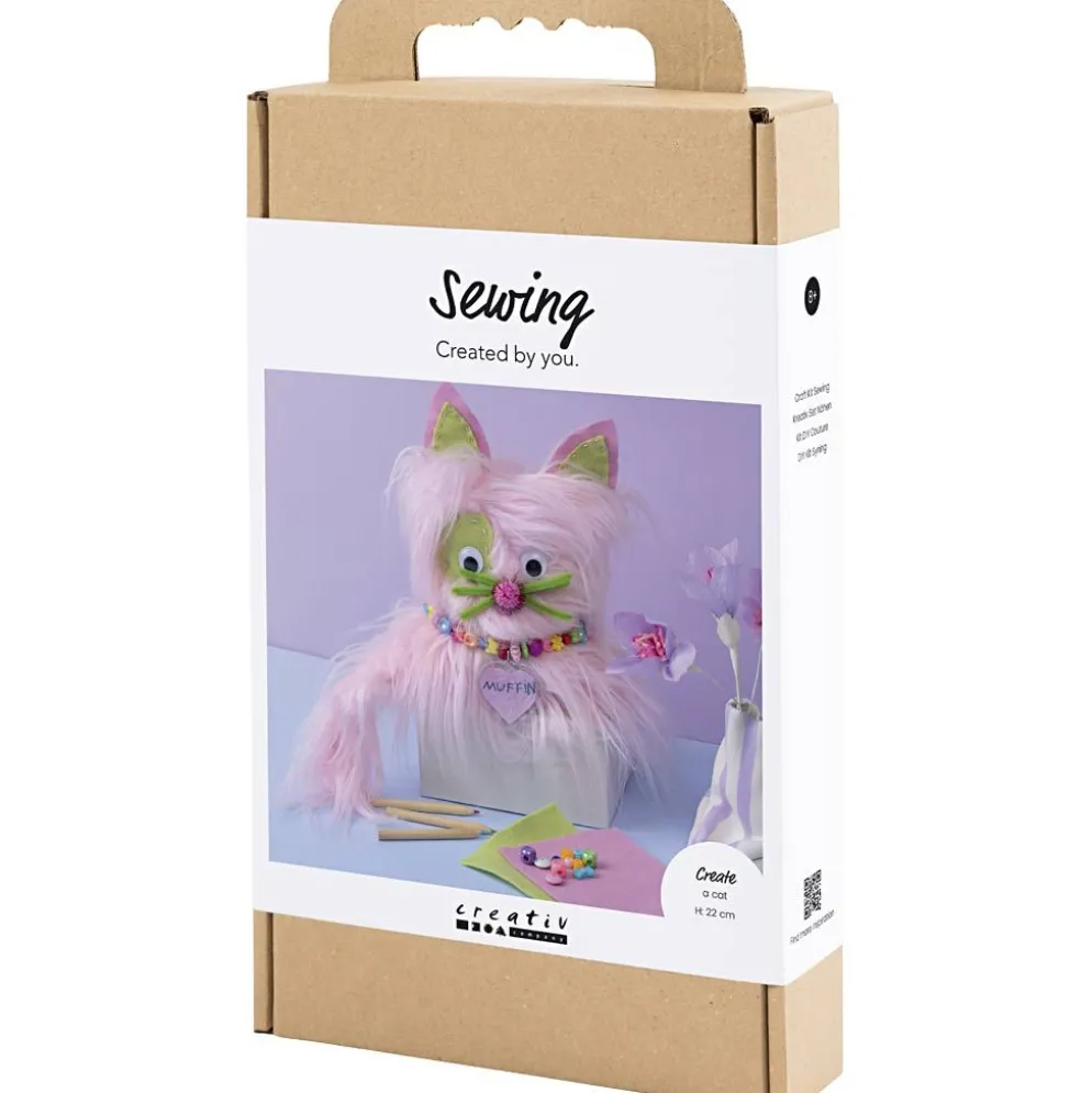DIY Kit Sömnad, Katt, mixade färger, 1 förp.