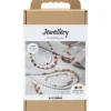 DIY Kit Smycken, beige, bränd orange, vit, pärlemor, 1 förp.