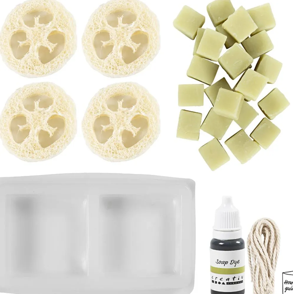 DIY Kit Tvåltillverkning, loofah, olivgrön, 1 förp.