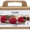 DIY Kit Virkning, Julgranskulor, röd, 1 förp.