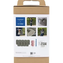 DIY Kit Virkning, Kraftig väska, olivgrön, 1 förp.