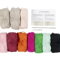 DIY Kit Virkning, Scarf, cream, varmfärger, 1 förp.