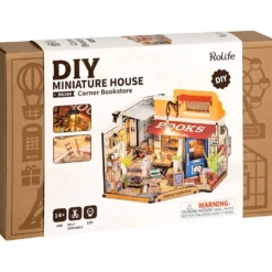 DIY Miniatyrrum, Bokhandel, H: 17 cm, L: 18 cm, B: 25 cm, 1 st.