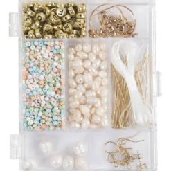 DIY Mix Smycken, Sötvattenspärlor, ca. 1100+ st., dova färger, 1 förp.