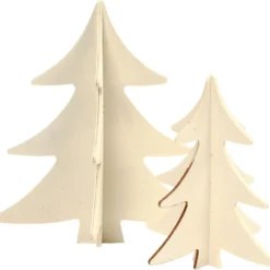 3D julgranar, H: 13+18 cm, 2 st./ 1 förp.