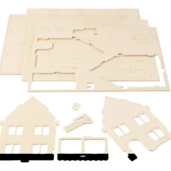 3D Konstruktionsfigur, Hus med veranda, stl. 22,5x16x17,5, 1 st.