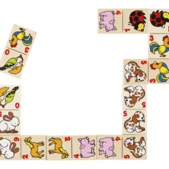 Domino med djurmotiv, DK,NL,ES,FR,ENG,DE,IT, 1 set