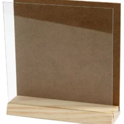 3D platta med glas, stl. 15x15 cm, 1 set