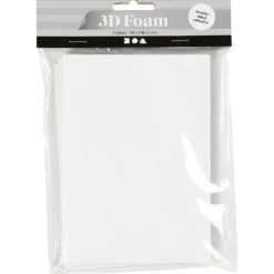 3D Skumark, A6, ark 105x148 mm, tjocklek 2 mm, vit, 5 ark/ 1 förp.