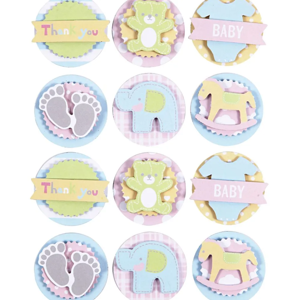 3D Stickers, baby, Dia. 35 mm, tjocklek 5 mm, 1 ark
