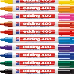Edding 400 tuschpennor, spets 1 mm, mixade färger, 10 st./ 1 förp.