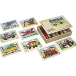 Educo Pussel, transport, stl. 14x20 cm, 5-8 brickor, 10 st./ 1 set