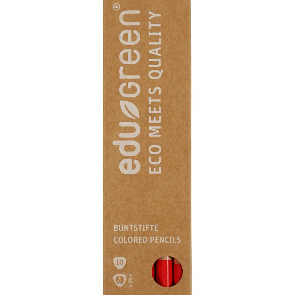 Edugreen Kraftiga Färgpennor, kärna 5 mm, röd, 10 st./ 1 förp.