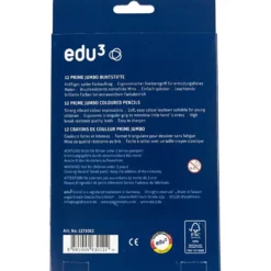 edu Kraftiga Färgblyertspennor, tjocklek 10 mm, kärna 6,25 mm, mixade färger, 12 st./ 1 förp.