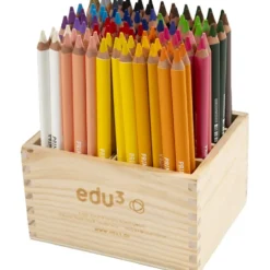 edu Kraftiga Färgblyertspennor, tjocklek 10 mm, kärna 6,25 mm, mixade färger, 96 st./ 1 förp.