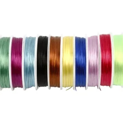 Elastisk smyckestråd, tjocklek 1 mm, mixade färger, 250 m, 10x25 m/ 1 förp.