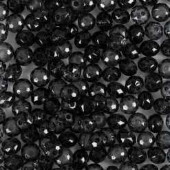 Facettpärlor, Dia. 4 mm, Hålstl. 1 mm, grå, 45 st./ 1 förp.