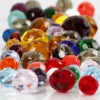 Facettpärlor, stl. 3-15 mm, Hålstl. 0,5-1,5 mm, ca. 450 st., mixade färger, 400 g/ 1 förp.