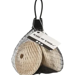 Facettslipade träpärlor, B: 43 mm, Hålstl. 8 mm, 3 st./ 1 förp.