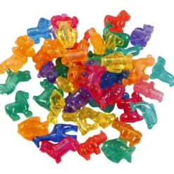 Figurpärlor, stl. 25 mm, Hålstl. 4 mm, ca. 220 st., mixade färger, 700 ml/ 1 burk