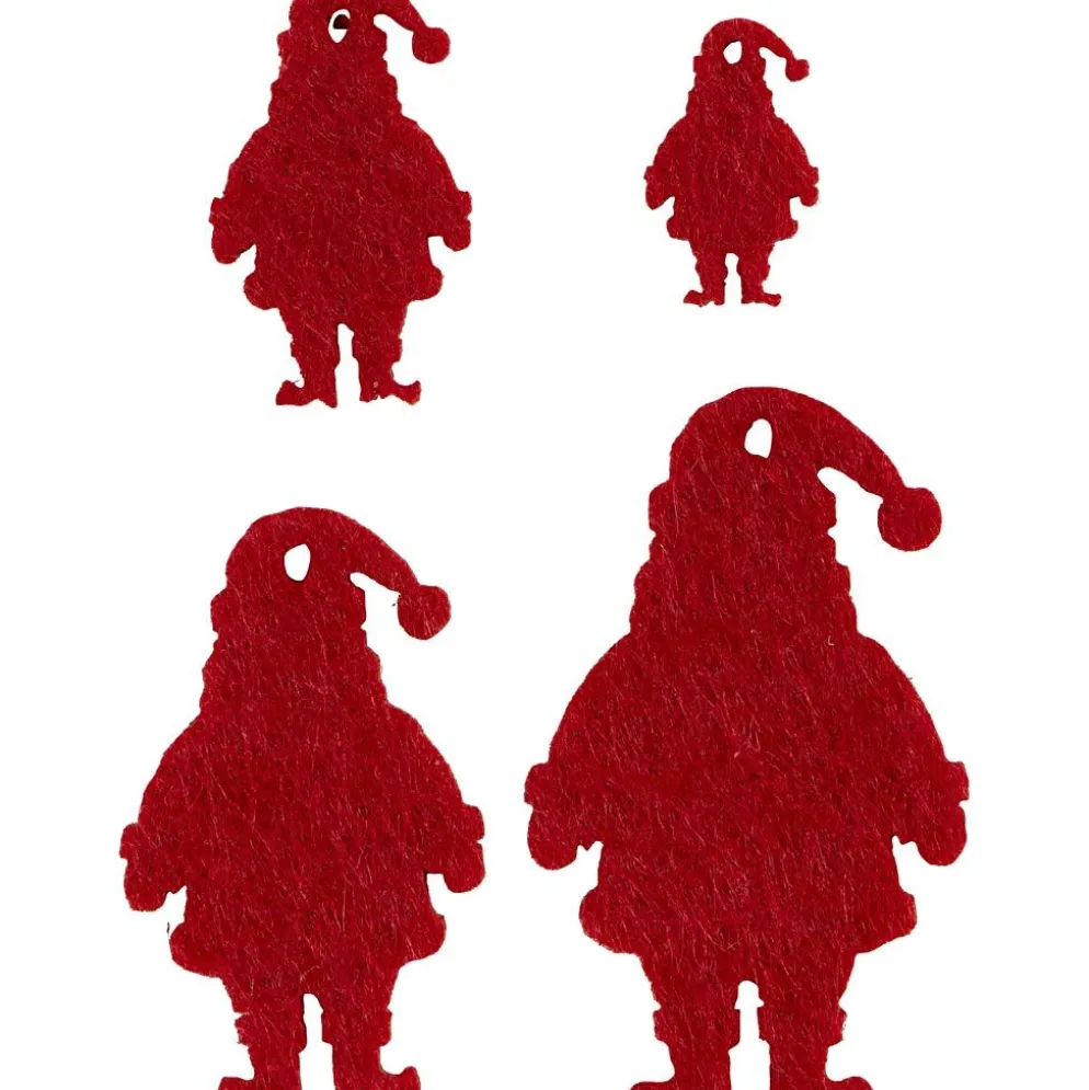 Filtfigur, Jultomte, stl. 2-5 cm, tjocklek 1 mm, 20 st./ 1 förp.