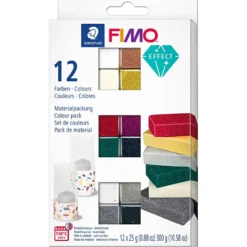 FIMO® Effect , mixade färger, 12x25 g/ 1 förp.