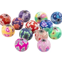 FIMO-pärlor, Rund, Dia. 10 mm, Hålstl. 1 mm, 50 st./ 1 påse