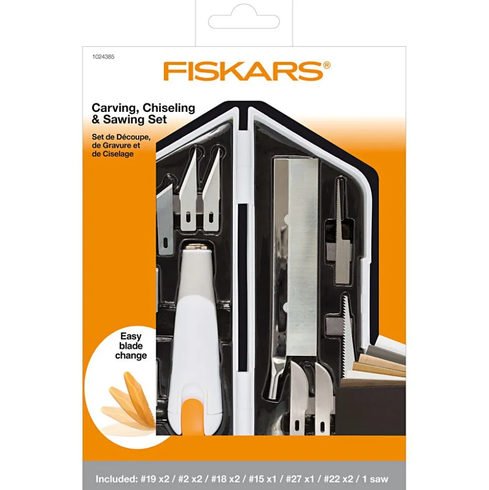 Fiskars Kniv, mejsel och sågset, L: 15 cm, B: 3 cm, 1 set