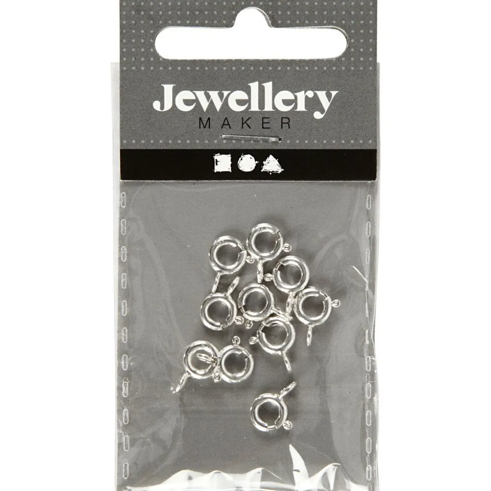 Fjäderringslås, Dia. 6 mm, silver, 10 st./ 1 förp.