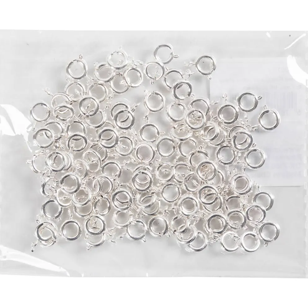Fjäderringslås, Dia. 7 mm, silver, 100 st./ 1 förp.