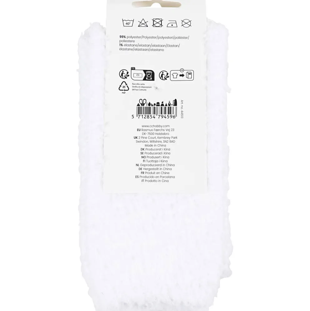 Fluffiga strumpor, stl. One-size, vit, 1 par
