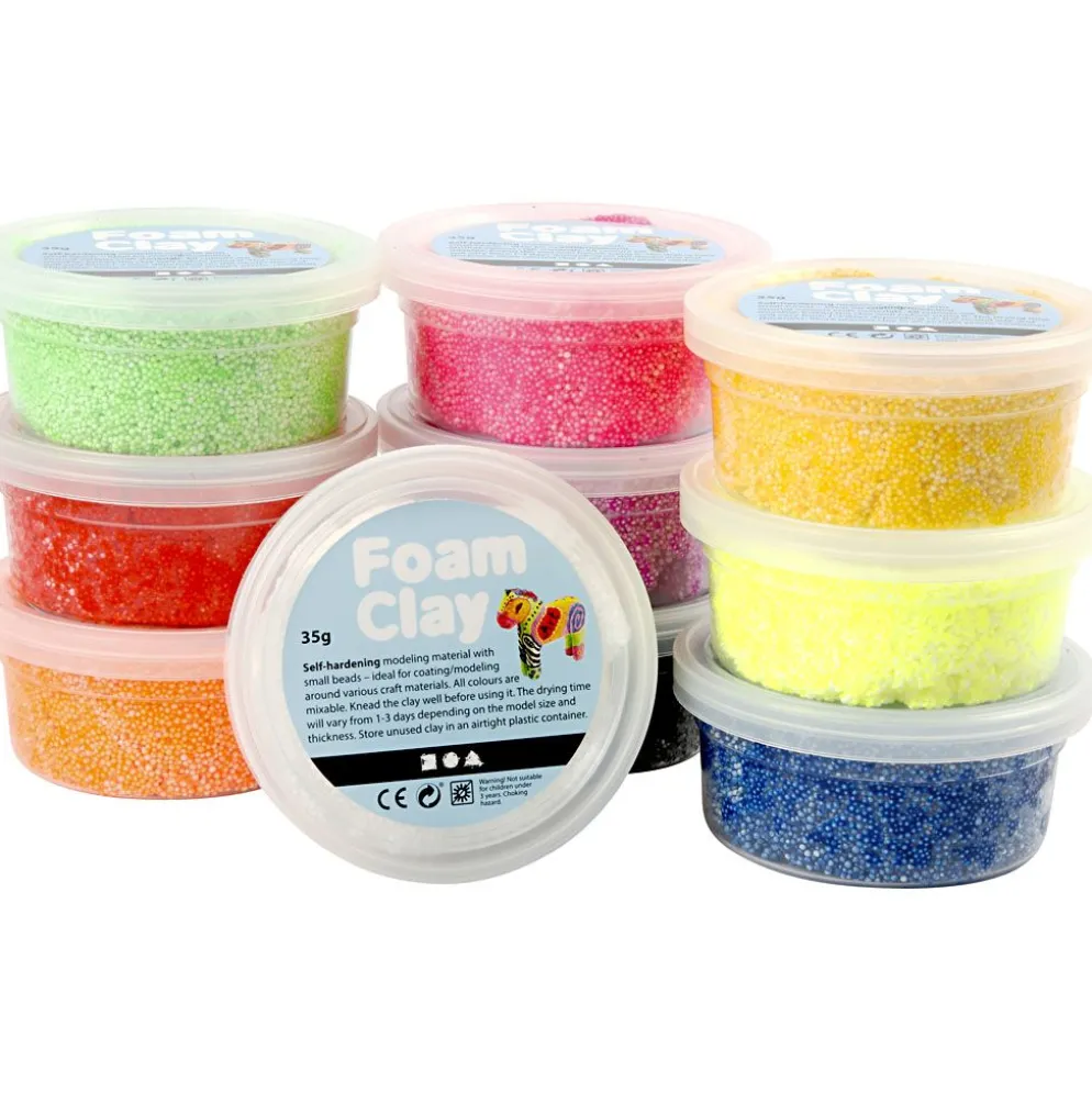 Foam Clay®, ass. farver, 10x35 g/ 1 pk.
