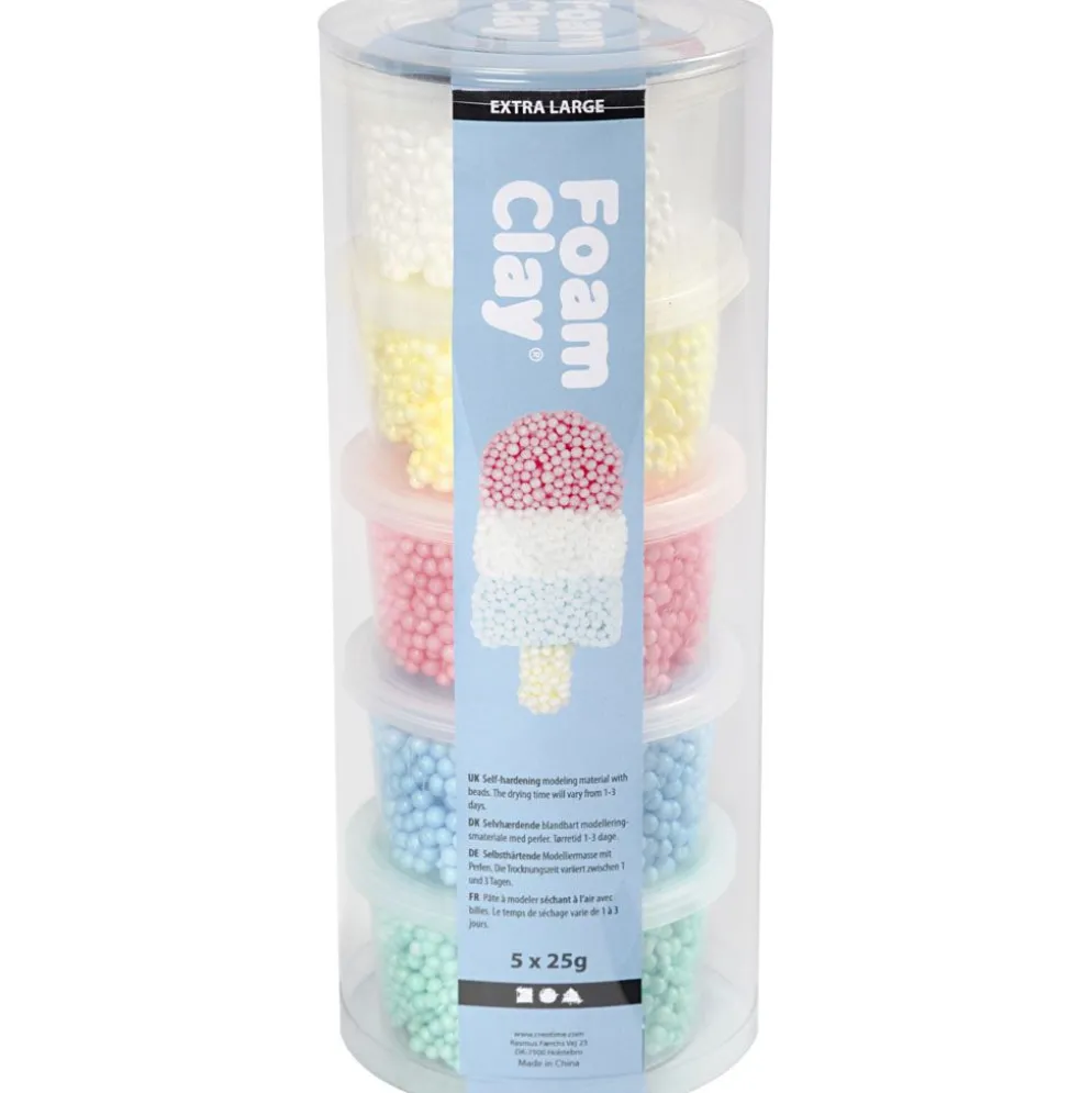 Foam Clay Extra Large, mixade färger, 5x25 g/ 1 förp.