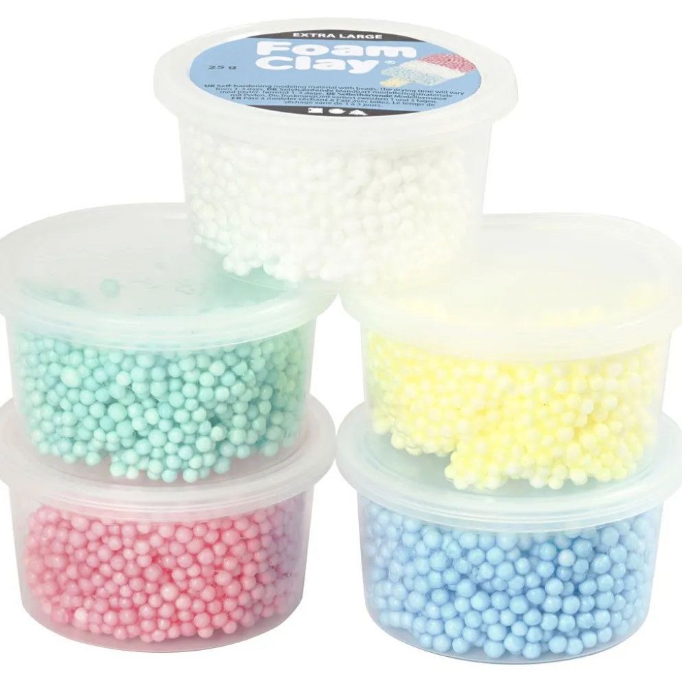 Foam Clay Extra Large, mixade färger, 5x25 g/ 1 förp.