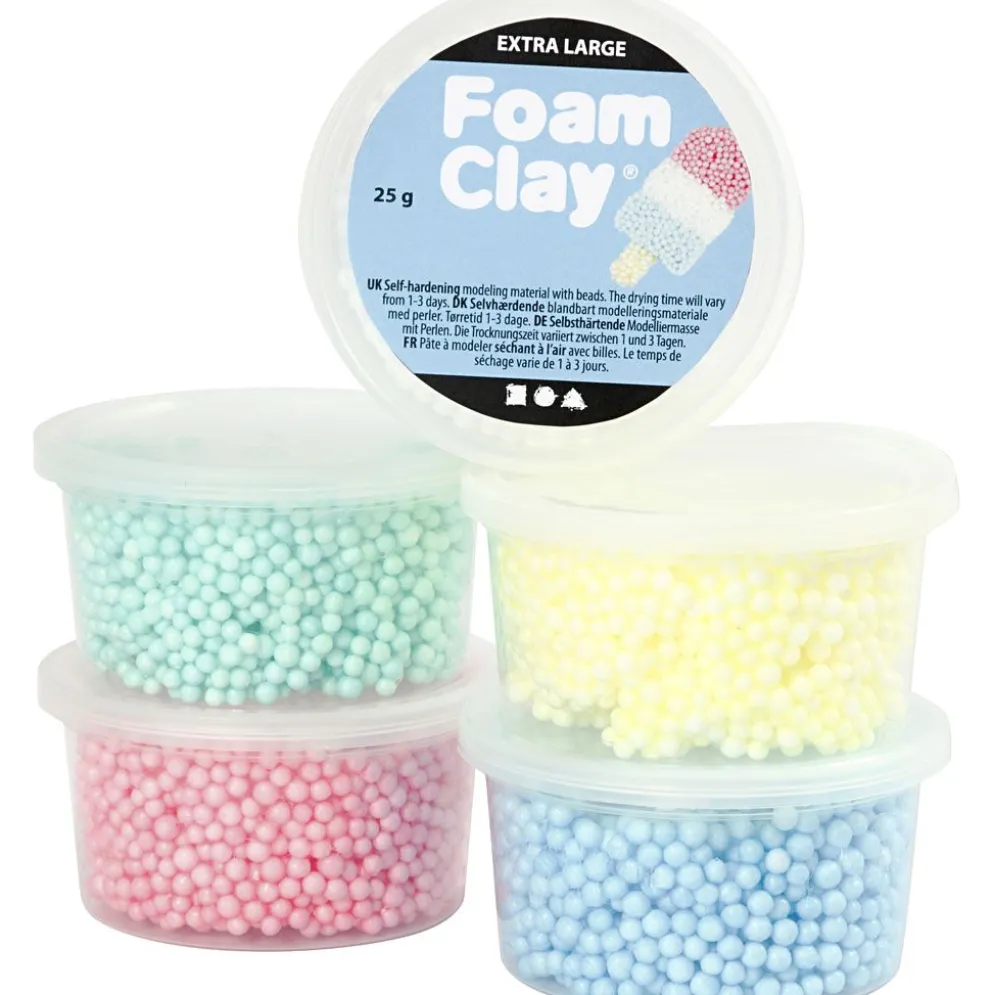 Foam Clay Extra Large, mixade färger, 5x25 g/ 1 förp.