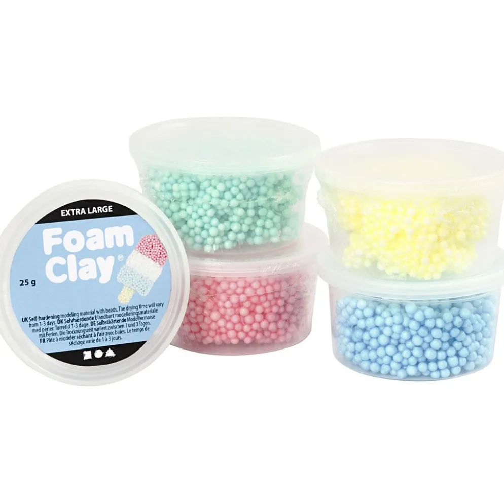 Foam Clay Extra Large, mixade färger, 5x25 g/ 1 förp.