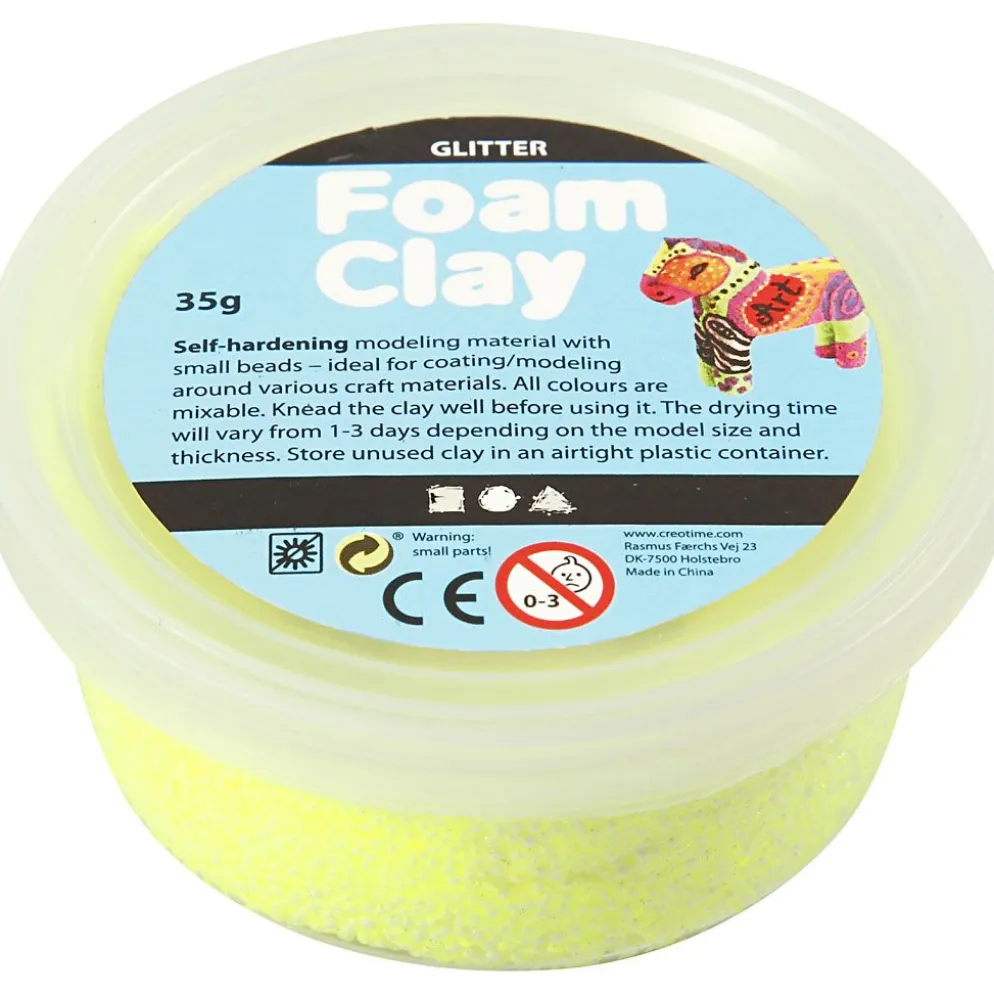 Foam Clay® , glitter, gul, 35 g/ 1 burk