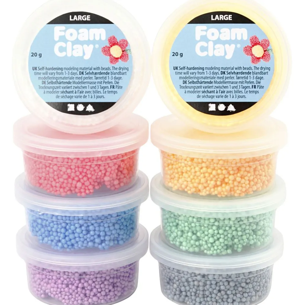 Foam Clay Large, mixade färger, 8x20 g/ 1 förp.