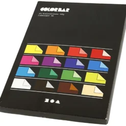 Färgad Kartong, A4, ark 210x297 mm, 100 g, mixade färger, 16x10 ark/ 1 förp.