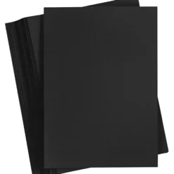 Färgat papper, A4, ark 210x297 mm, 80 g, svart, 250 ark/ 1 förp.
