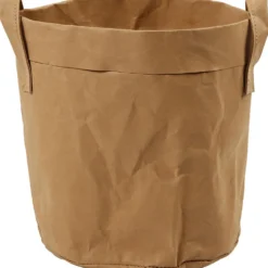 Förvaringspåse, H: 20 cm, Dia. 19,5 cm, 350 g, ljusbrun, 1 st.